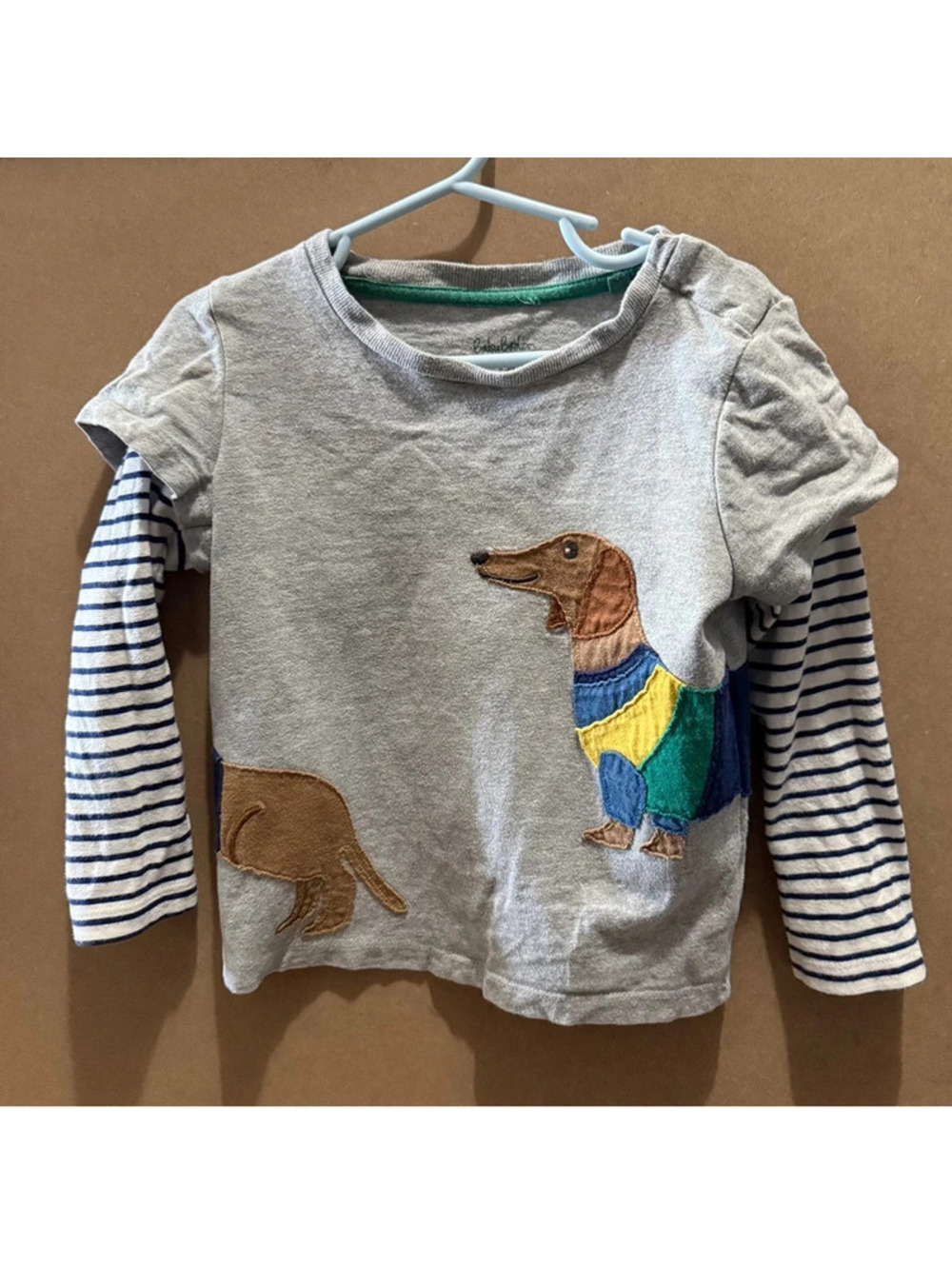 Boden Weiner Dog Long-sleeved Appliqué Shirt